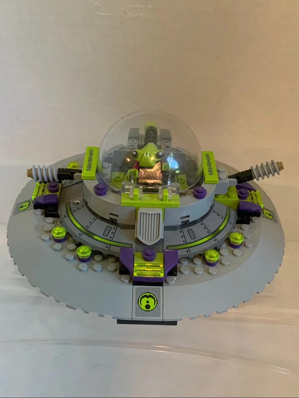 Lego Gray, Lime Green and Purple Alien UFO Spaceship